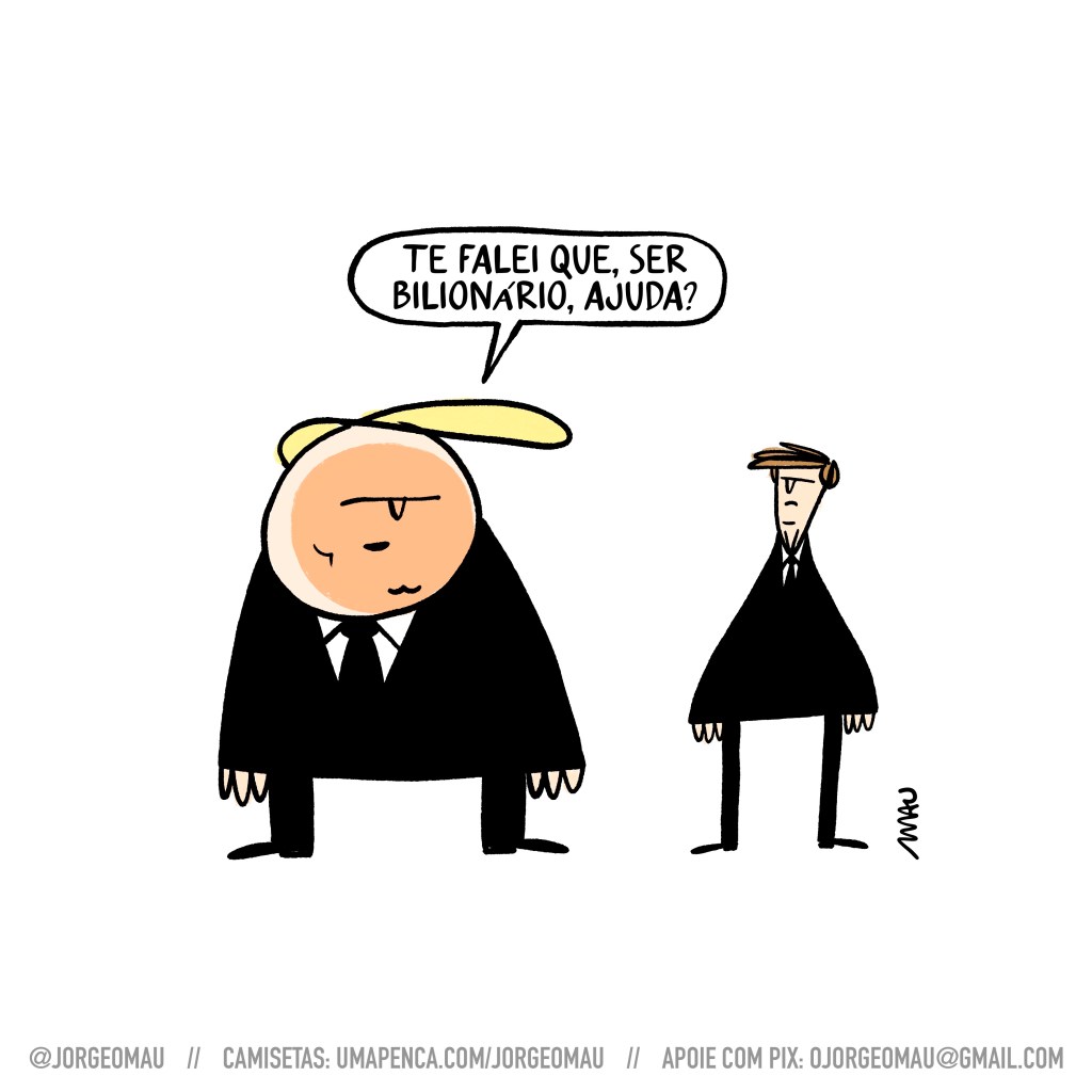 charge - trump diz ao jair: te falei que, ser bilionário, ajuda?